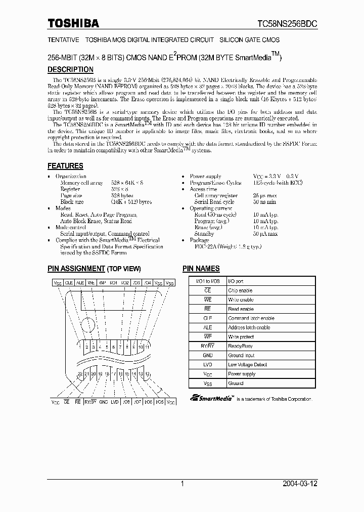 TC58NS256BDC_701404.PDF Datasheet