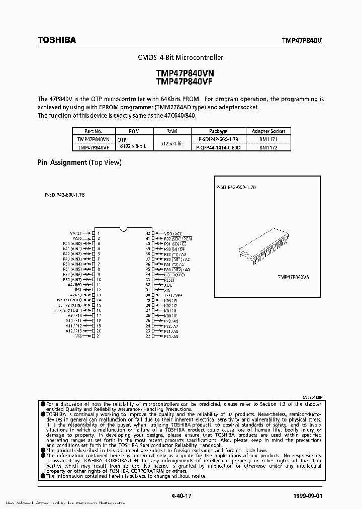 TMP47P840VNVF_647327.PDF Datasheet