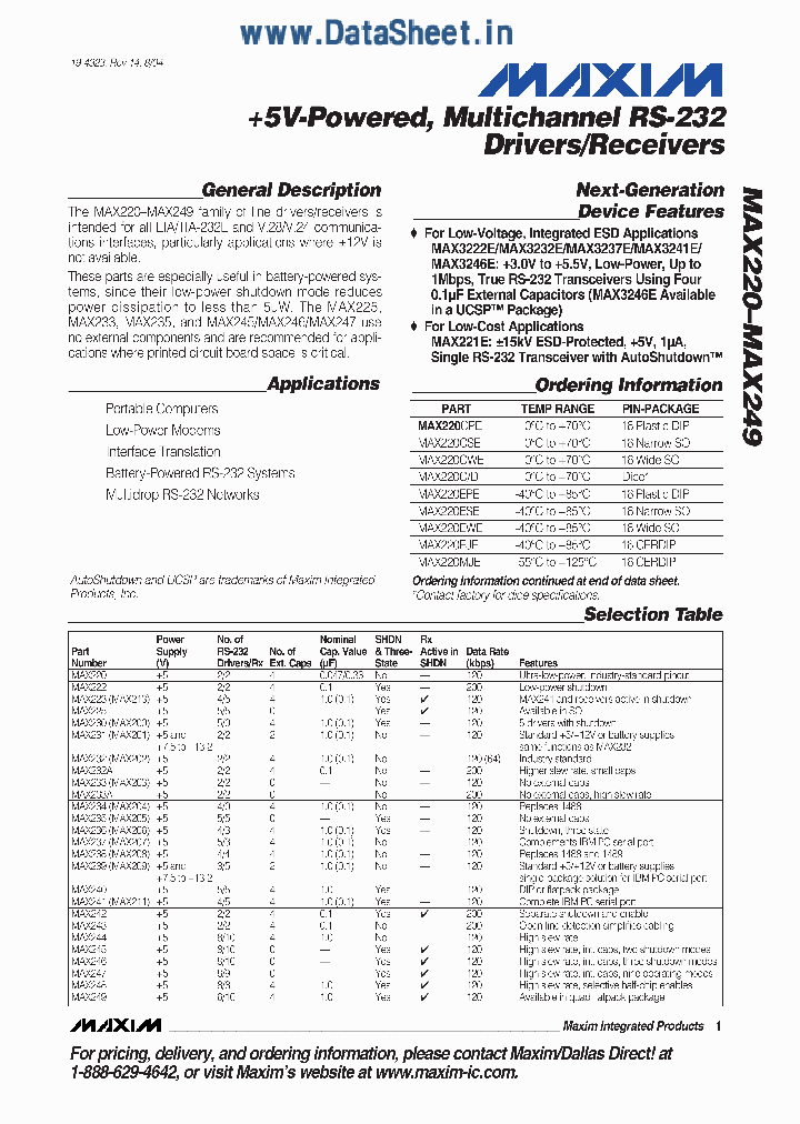 MAX233_715572.PDF Datasheet