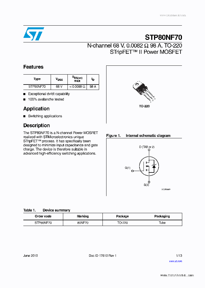 STP80NF70_722576.PDF Datasheet