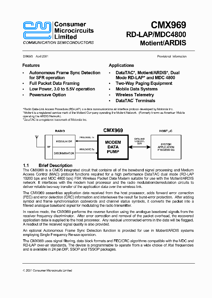 CMX969_935699.PDF Datasheet
