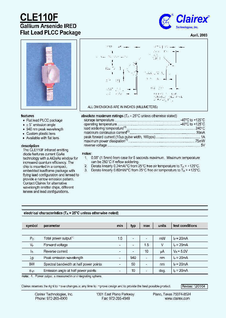 CLE110F_935746.PDF Datasheet