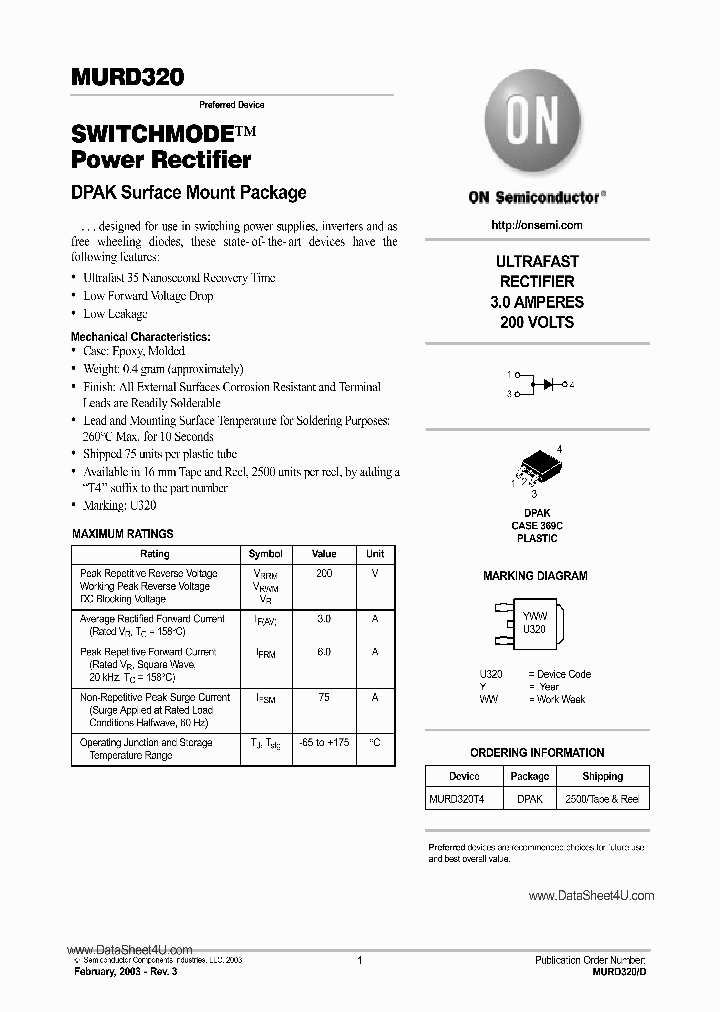 MURD320_745025.PDF Datasheet