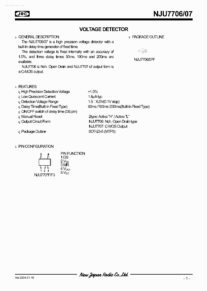 NJU7706_752301.PDF Datasheet