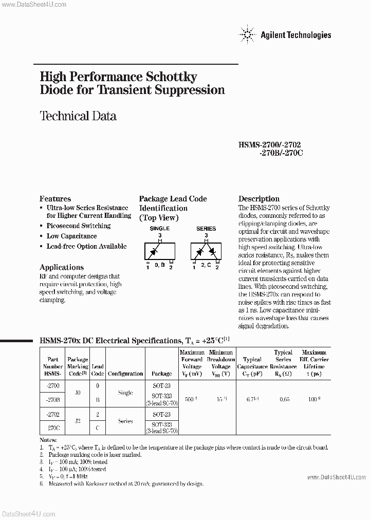 HSMS-2700_758031.PDF Datasheet