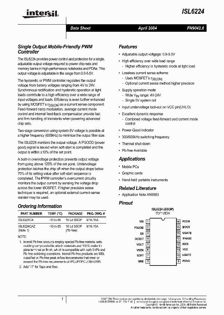 ISL6224_959170.PDF Datasheet