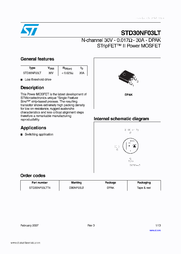 STD30NF03LT_762267.PDF Datasheet