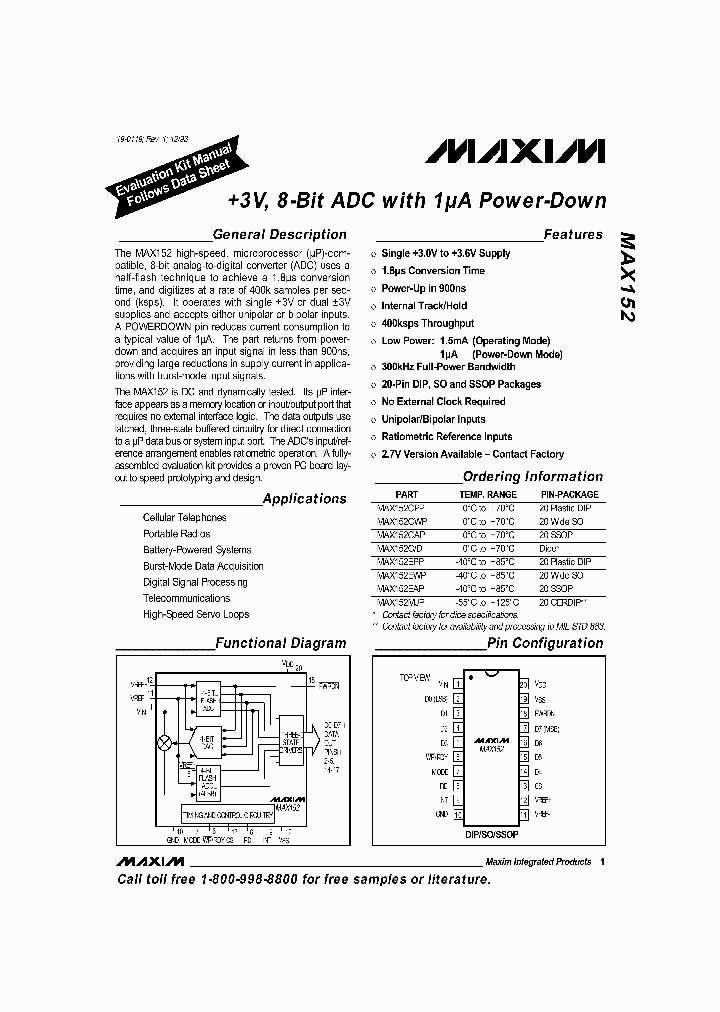 MAX152CPP_1098914.PDF Datasheet