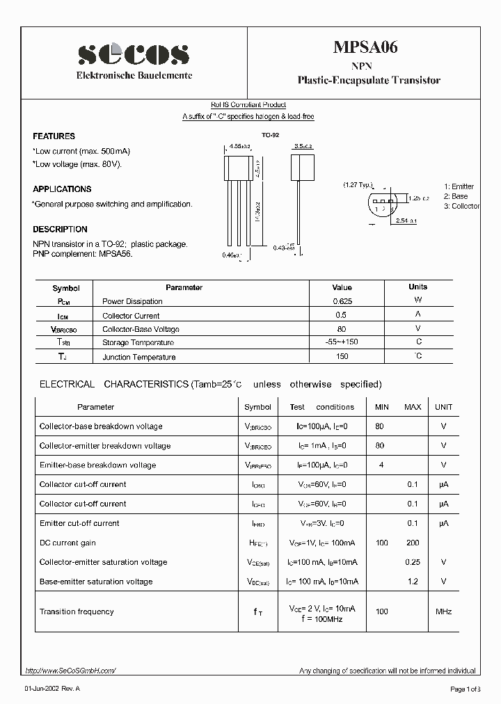 MPSA06_1101309.PDF Datasheet