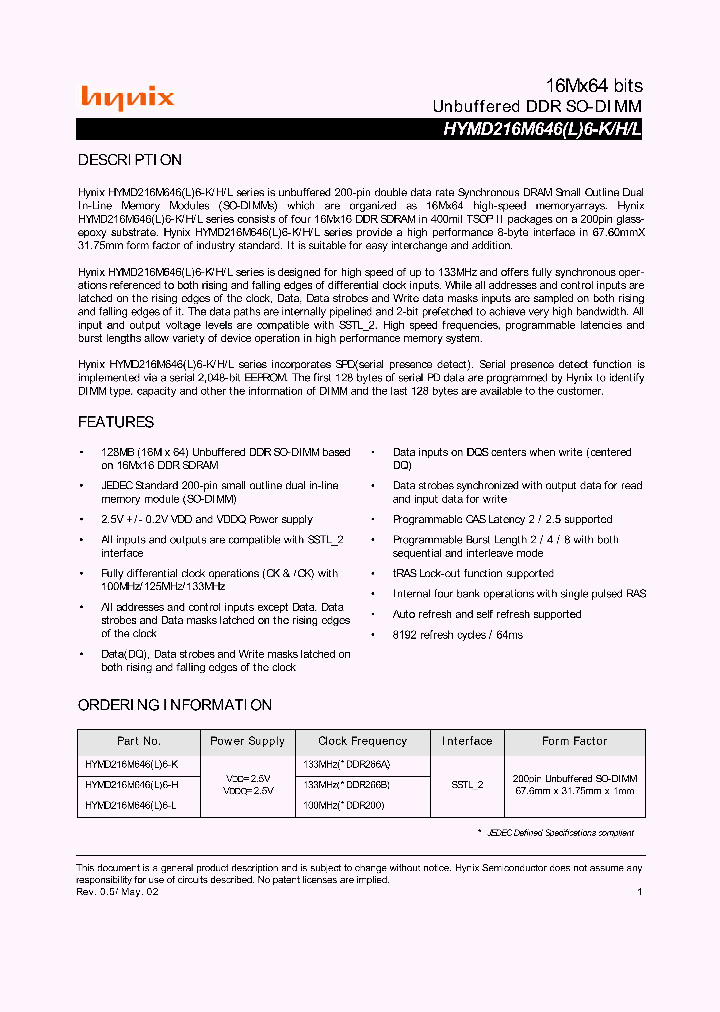 HYMD216M646L6-H_682944.PDF Datasheet