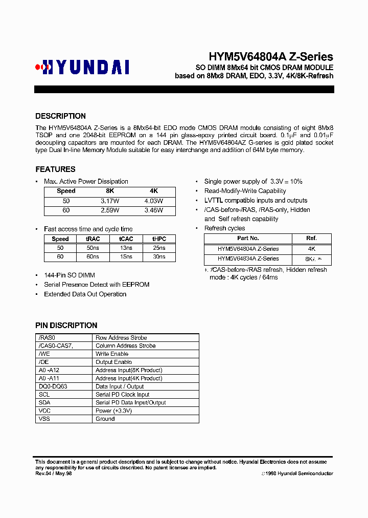 HYM5V64834ASLTZG-60_683095.PDF Datasheet