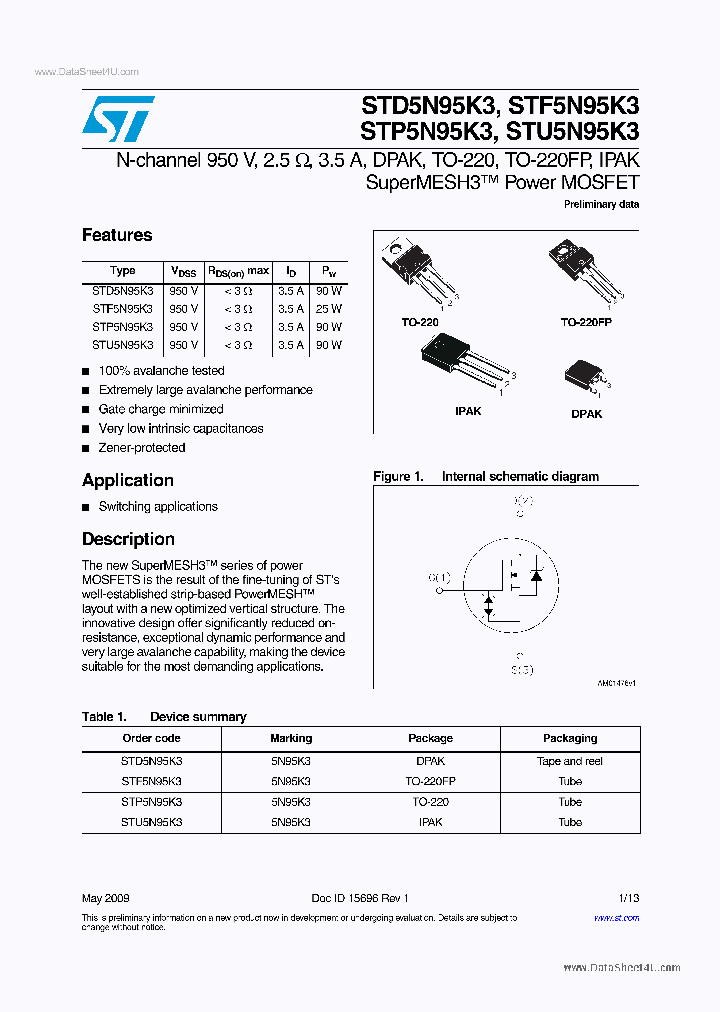STD5N95K3_775056.PDF Datasheet