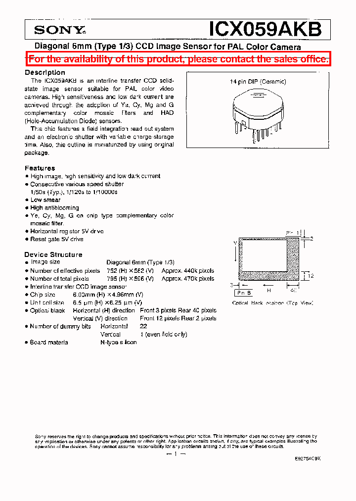 ICX059AKB_981203.PDF Datasheet