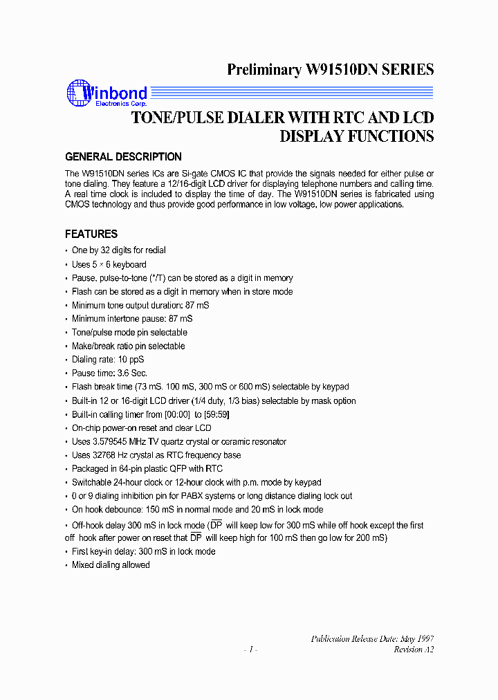 W91511DLNF_982018.PDF Datasheet