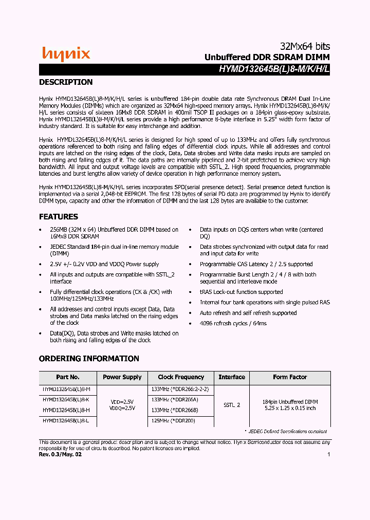 HYMD132645BL8-H_686436.PDF Datasheet
