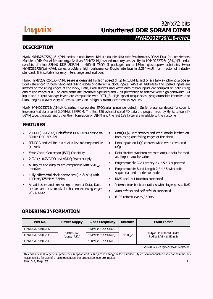 HYMD232726L8-K_686443.PDF Datasheet