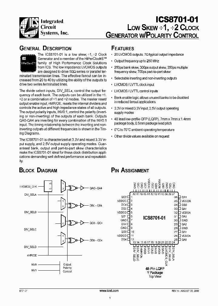 ICS8701-01YT_1123823.PDF Datasheet