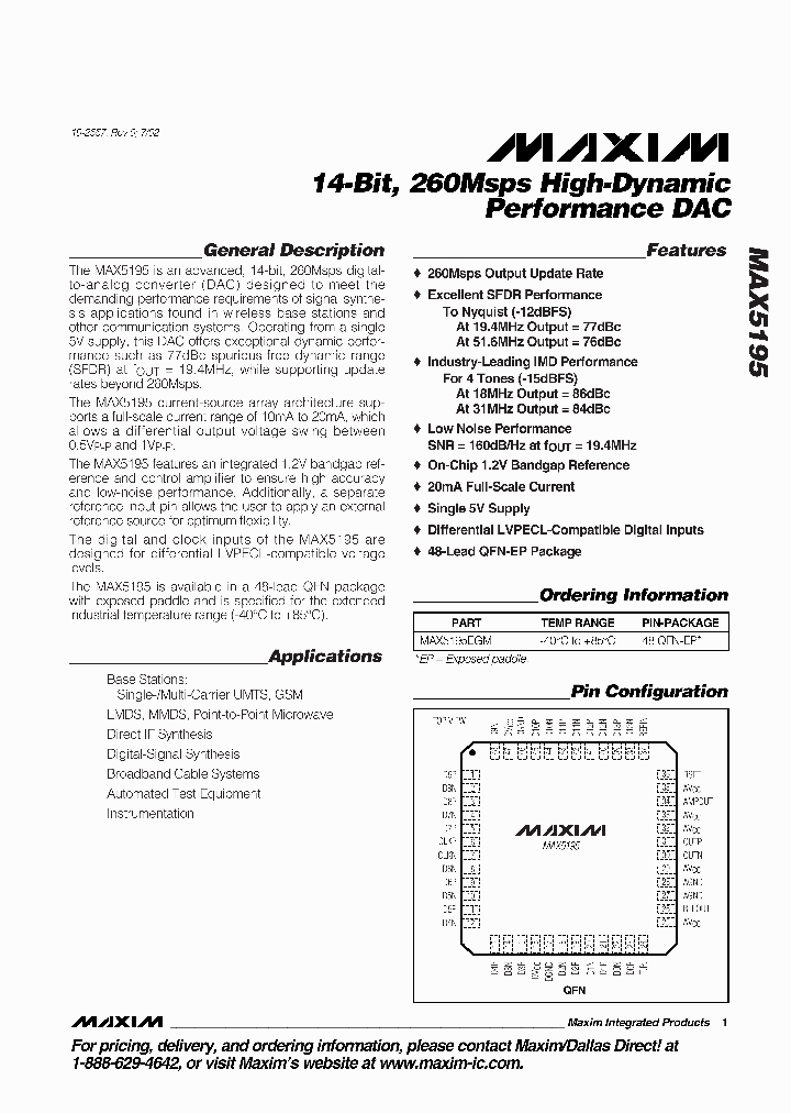 MAX5195EGM_695645.PDF Datasheet