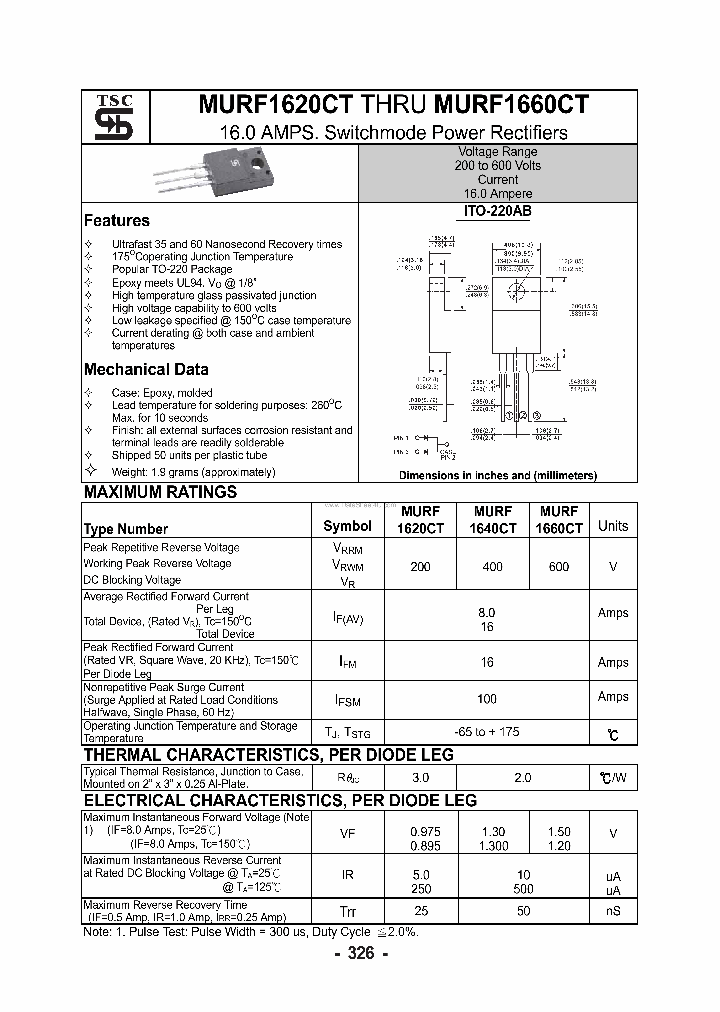 MURF1620CT_827142.PDF Datasheet