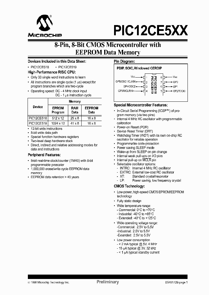 PIC12CE518-04SN_827210.PDF Datasheet