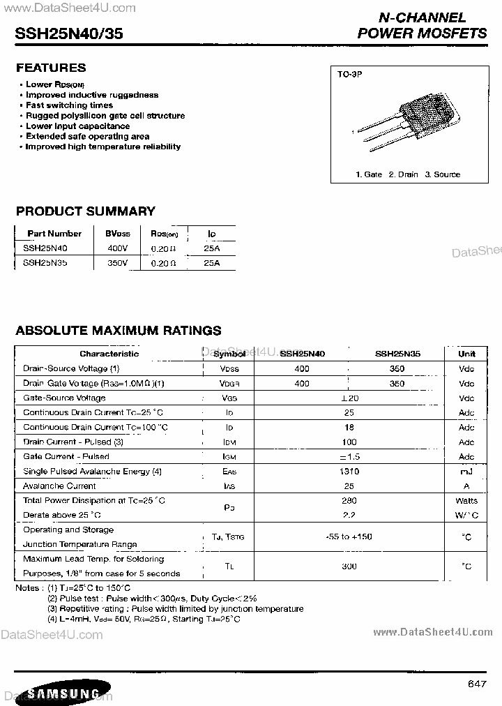SSH25N40_840362.PDF Datasheet