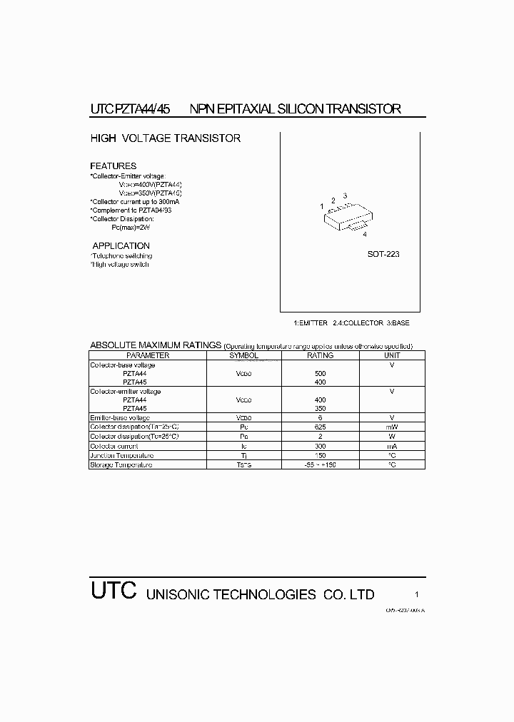 PZTA44_857357.PDF Datasheet