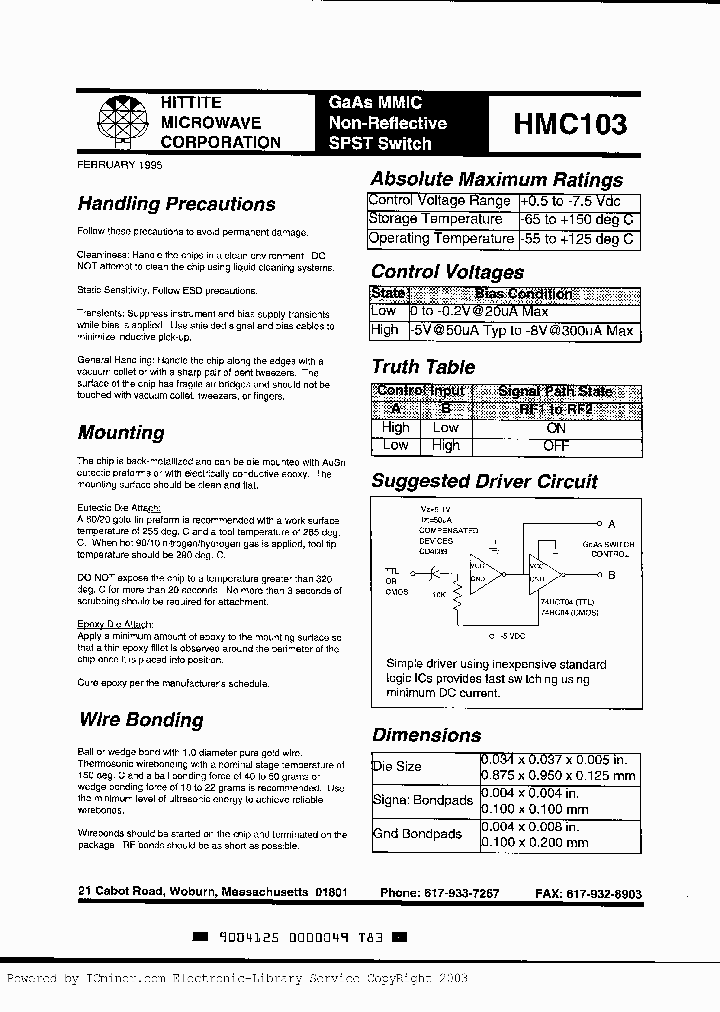 HMC103_713914.PDF Datasheet