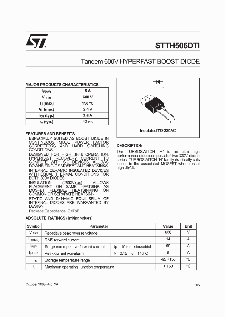 STTH506D_1145574.PDF Datasheet