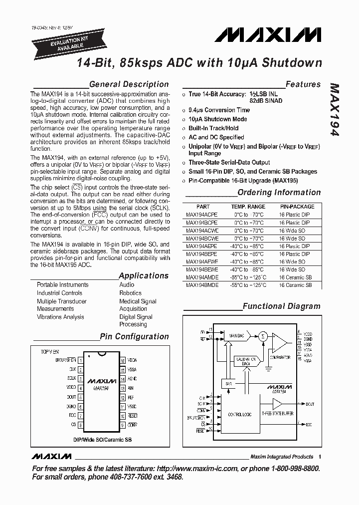MAX194ACPE_718237.PDF Datasheet