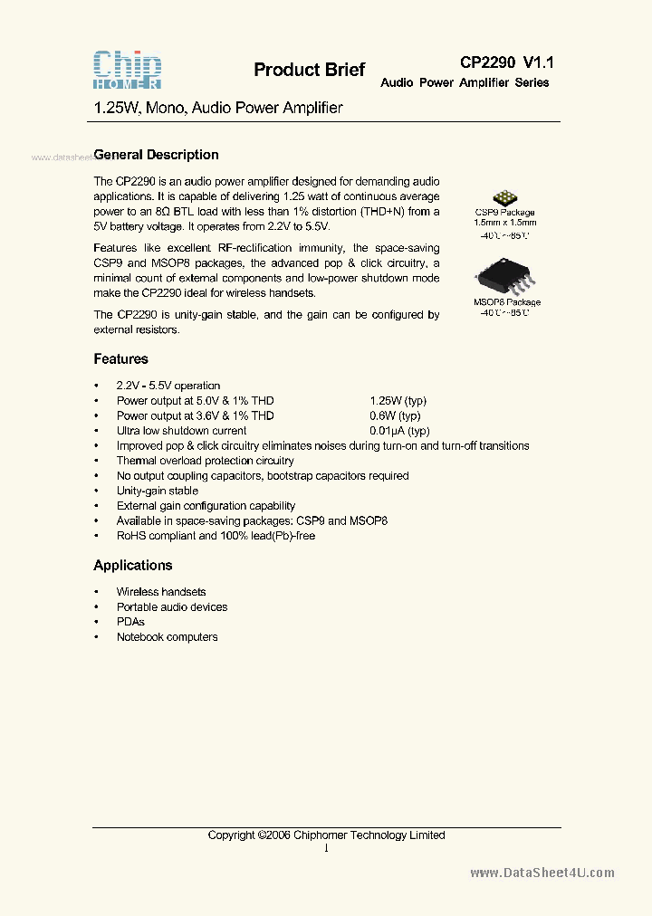 CP2290_874011.PDF Datasheet