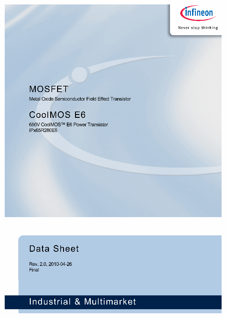 IPP65R280E6_1153740.PDF Datasheet