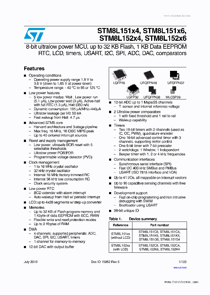 STM8L151X6_874682.PDF Datasheet
