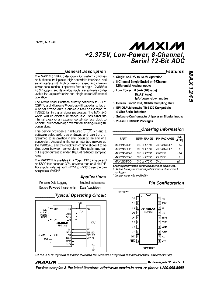 MAX1245BCD_1199601.PDF Datasheet