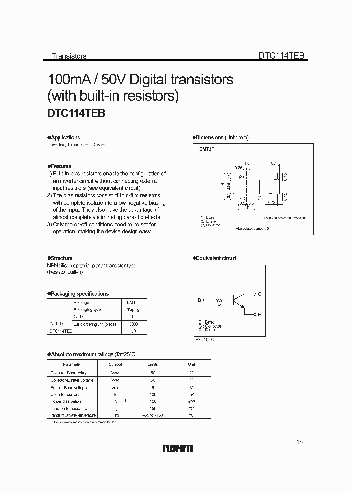 DTC114TEB_1208626.PDF Datasheet