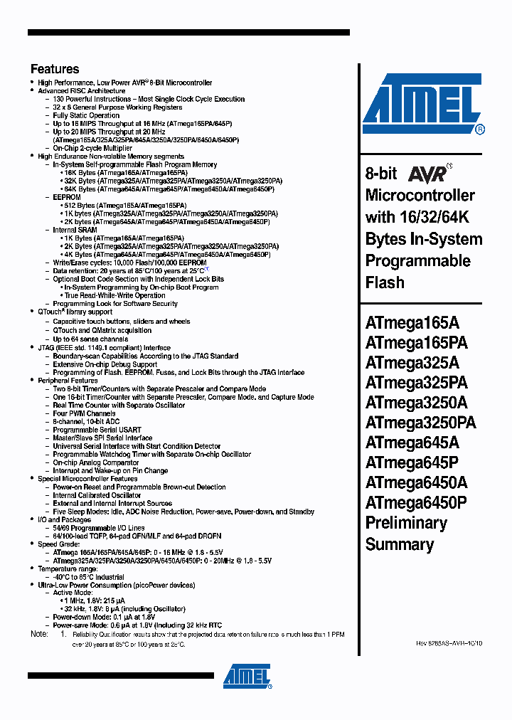 ATMEGA165PA_1211574.PDF Datasheet