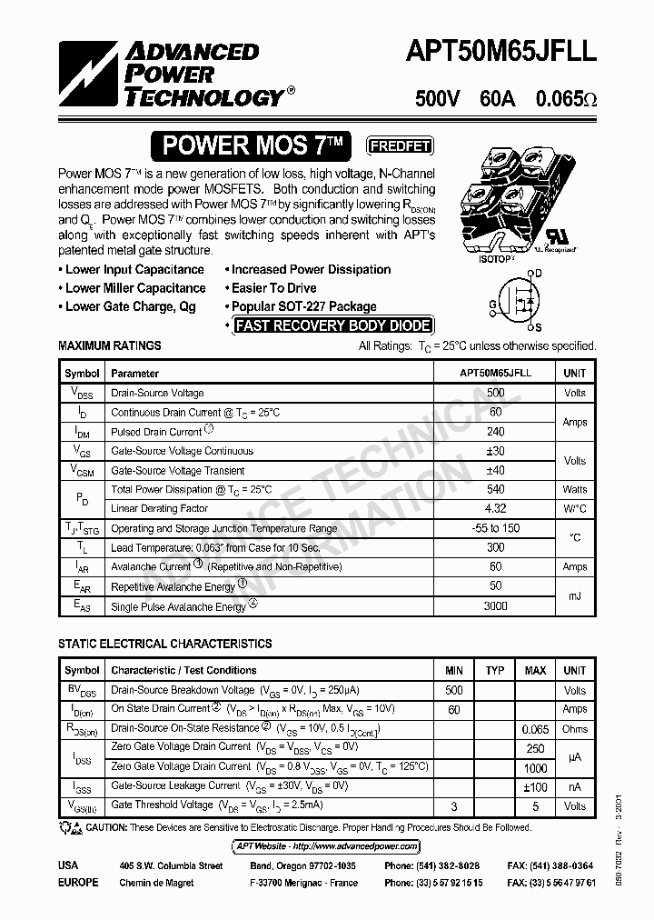 APT50M65JFLL_1233186.PDF Datasheet