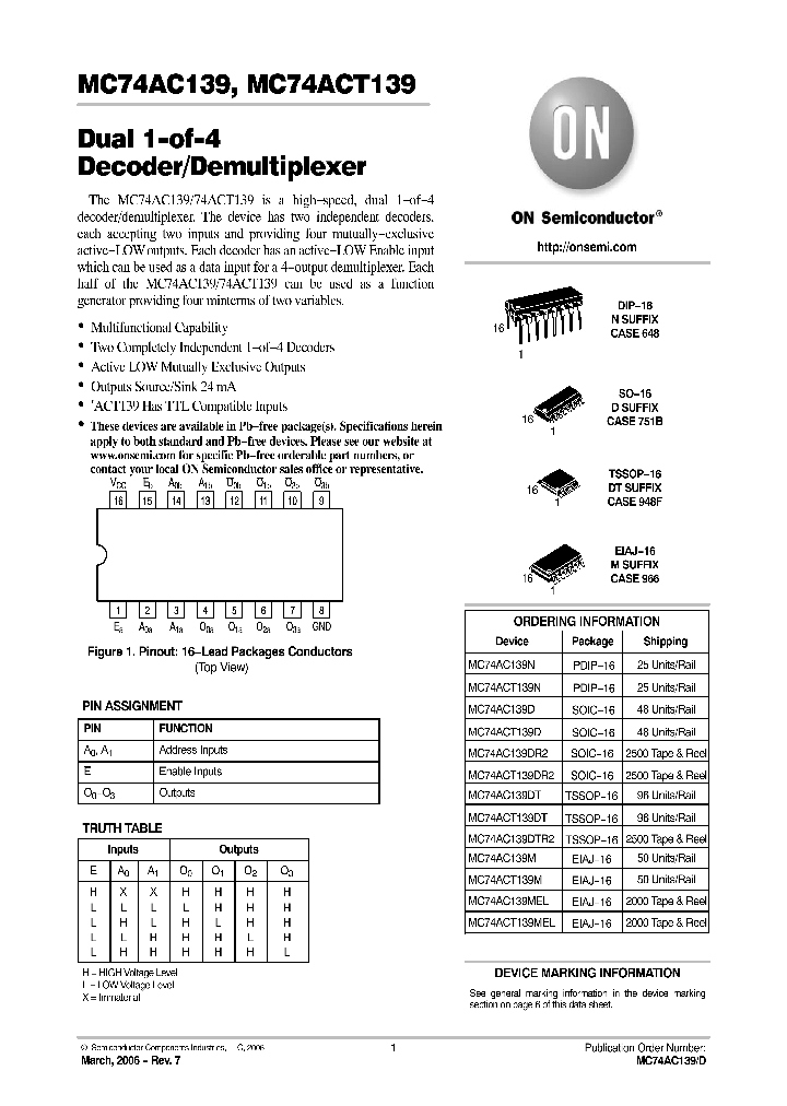 MC74ACT139N_738620.PDF Datasheet
