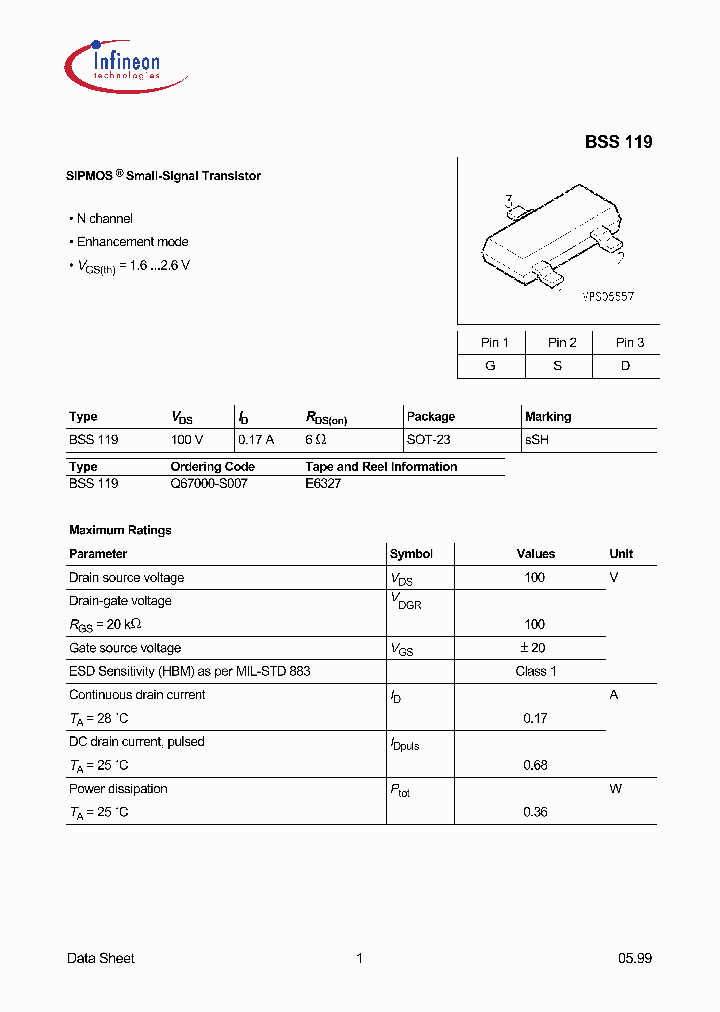 BSS119_1236128.PDF Datasheet