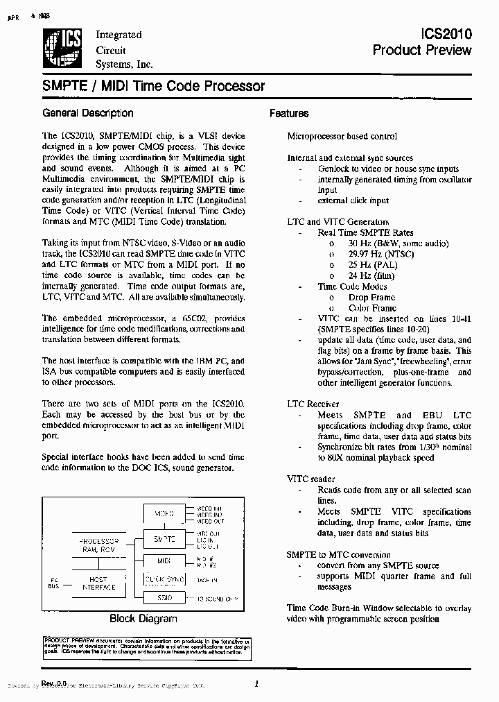 ICS2010V_741822.PDF Datasheet