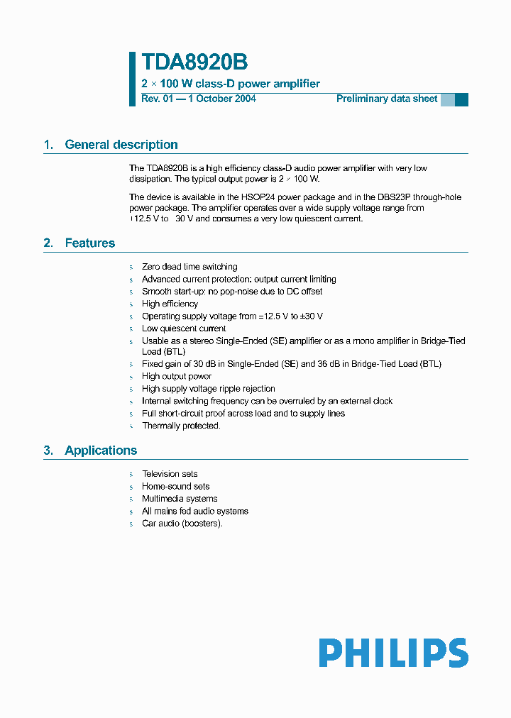 TDA8920B_1238378.PDF Datasheet