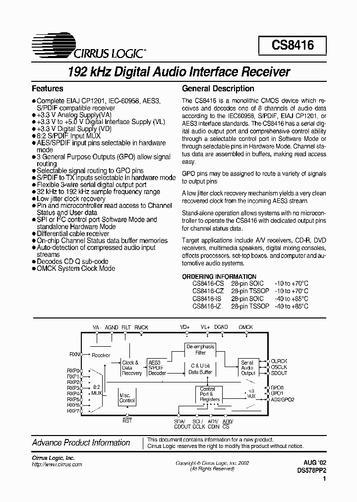 CS8416-IS_749785.PDF Datasheet