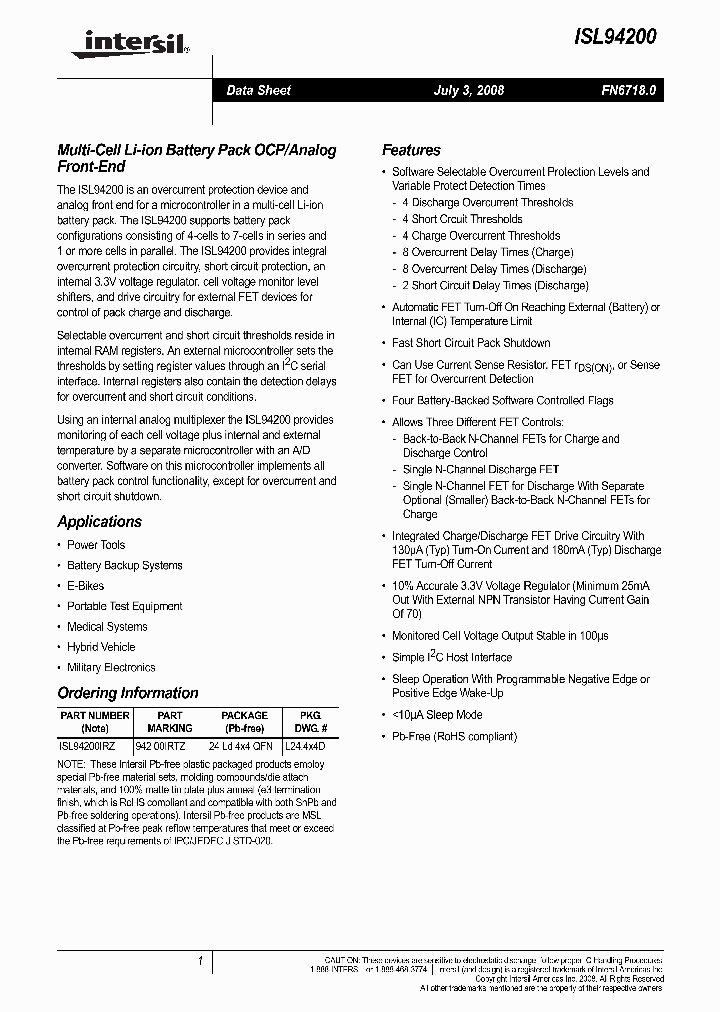 ISL94200_1252983.PDF Datasheet