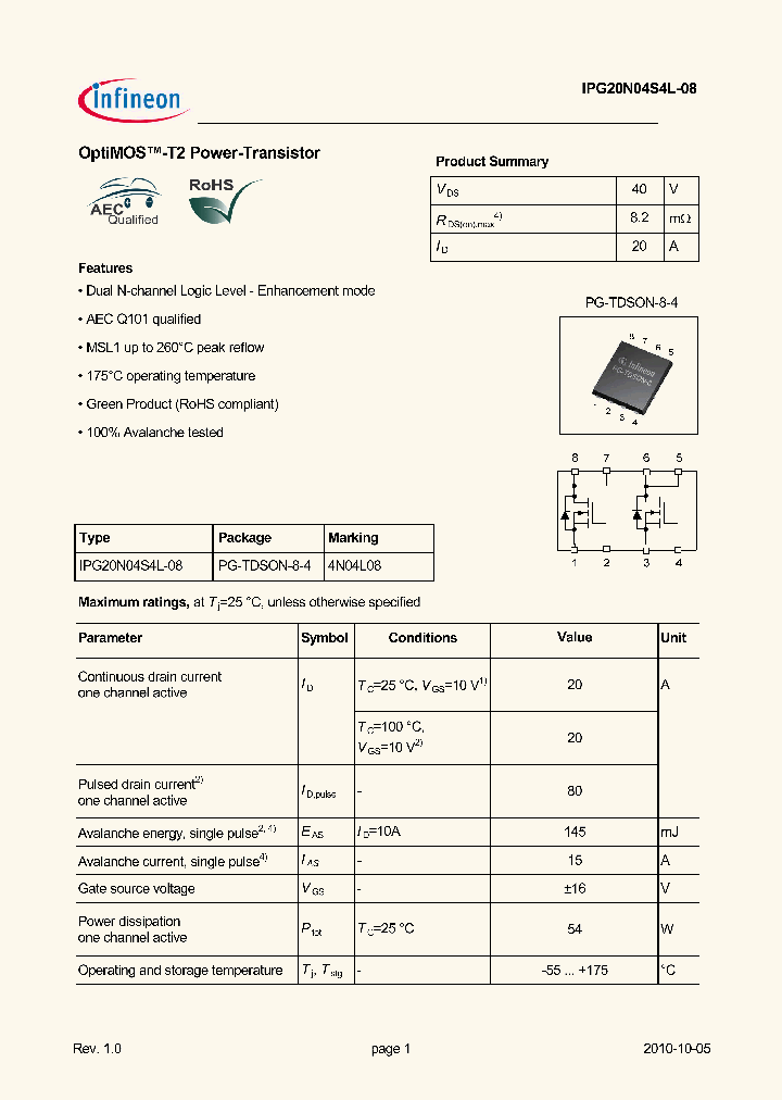 IPG20N04S4L-08_1263820.PDF Datasheet