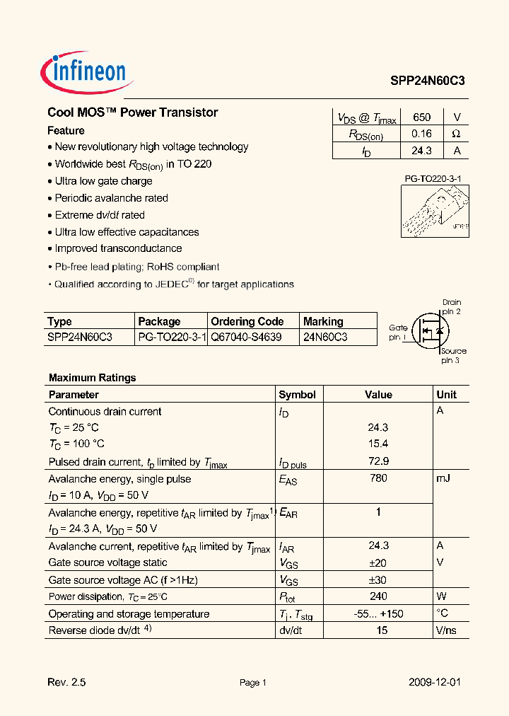 SPP24N60C3_1272641.PDF Datasheet