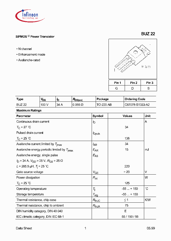BUZ22SMD_1279557.PDF Datasheet