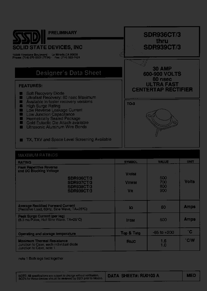 SDR939CT3_758391.PDF Datasheet