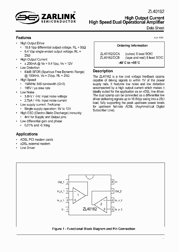ZL40162DCB_762289.PDF Datasheet