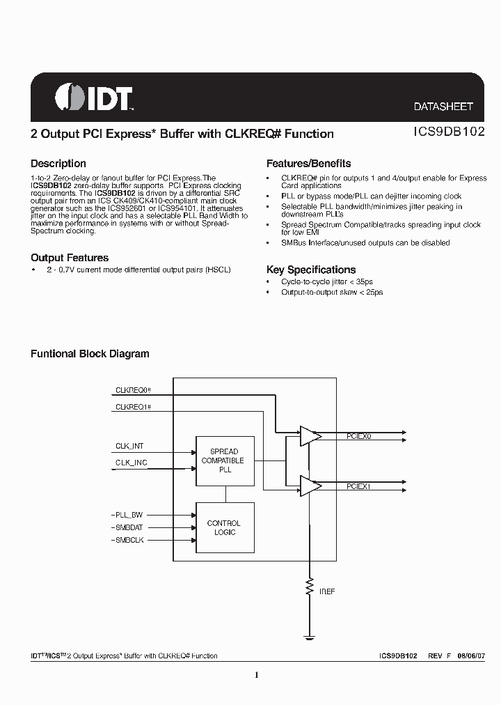 ICS9DB102YFLFT_772001.PDF Datasheet