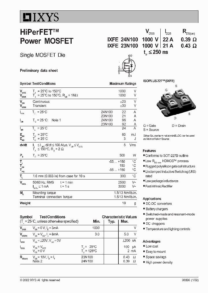IXFE24N100_1311896.PDF Datasheet