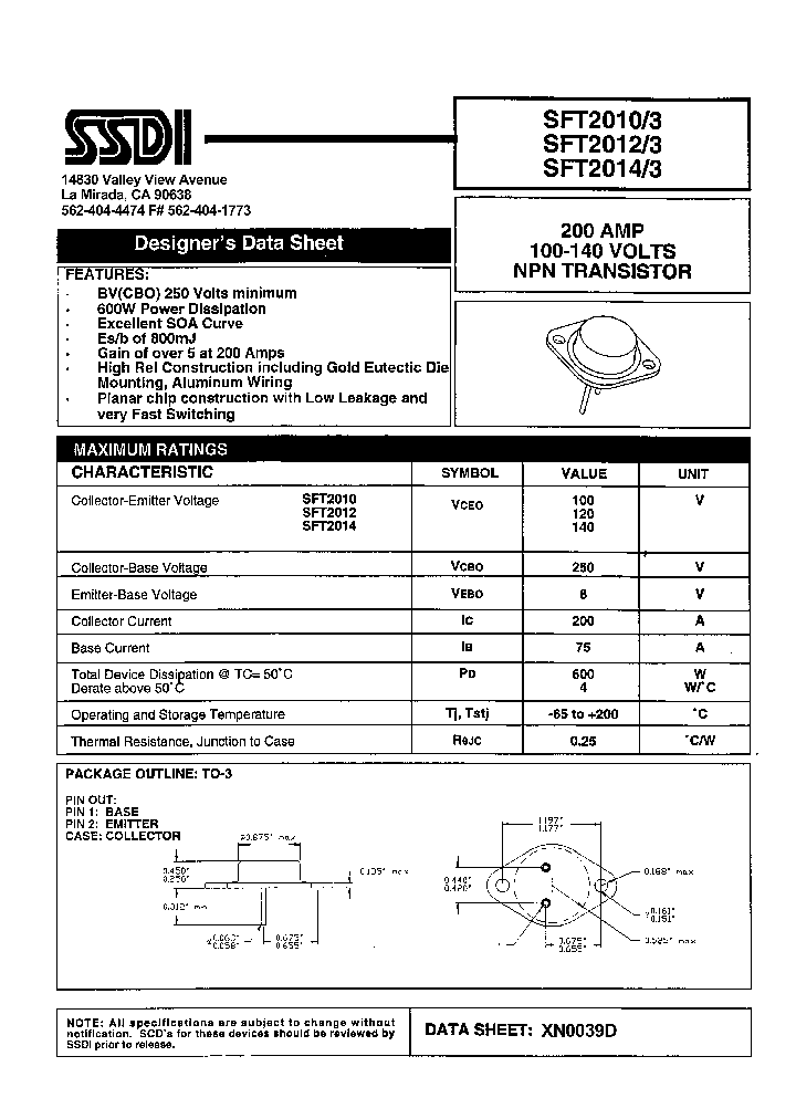 SFT20143_780418.PDF Datasheet